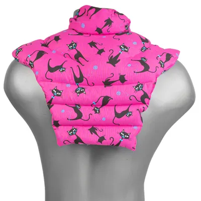 Produktbild von Nackenhörnchen HWS - Nacken + Schultern + Rücken - Katzen-pink Körnerkissen - Nackenkissen Wärmekissen Weizen
