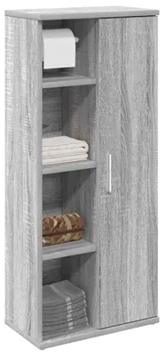 Produktbild von Badezimmerschrank mit Rollenhalter Grau Sonoma 39x22x90 cm