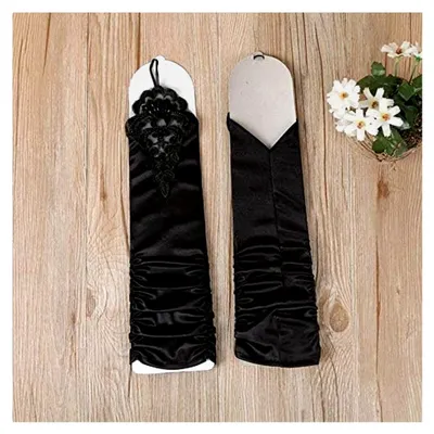 Produktbild von Fingerlose Spitzenhandschuhe für Frauen bei Hochzeiten, Abendveranstaltungen und Partys (schwarz)