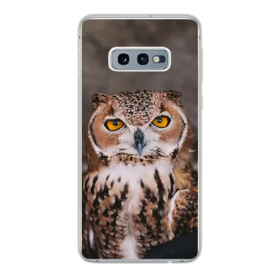Produktbild von MuchoWow® Handyhülle Schutzhülle Hülle für Samsung Galaxy S10e Braune Eule schaut direkt in die Kamera Silikon Softcase Handy Hülle - Handy