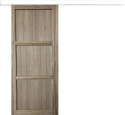 Immagine prodotto di Porta scorrevole Frake a 3 pannelli H204 x L83 cm, binario a bandeau bianco Gd Menuserie