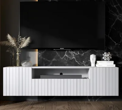 Zdjęcie produktu dla Szafka RTV TAL 2D1K 2 150cm wisząca biała mat