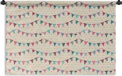 Produktbild von MuchoWow® Wandteppich Wandbehang Girlanden - Muster - Pastell 120x80 cm Tapisserie Dekoration Wandtuch - Wanddekorationen - Wandtücher
