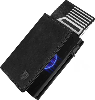 Produktbild von Slim Wallet MagSnap Portmonee Herren RFID mit Münzfach Schwarz