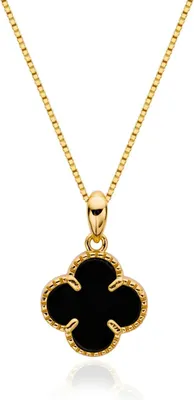 Produktbild von Halskette „Clover“ in goldschwarz Farbe