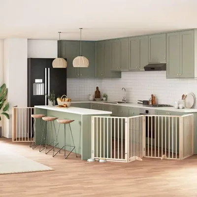 Produktbild von Faltbares Hundetor mit Tür aus Pappelholz, 640 cm