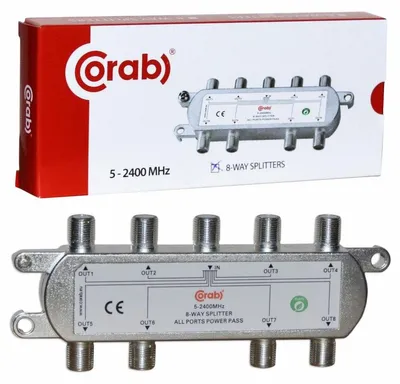 Produktbild von CORAB 8-fach Koaxialverteiler 5–2400 MHz mit Spannungsdurchgang