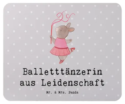 Produktbild von Mr. & Mrs. Panda Mauspad Balletttänzerin Leidenschaft - Grau Pastell - Geschenk, computer, Spruch, Ballerina, Beruf, laptop, Witzig, Mouse Pad, Mousepad, mousematte