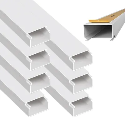Produktbild von ARLI Kabelkanal selbstklebend 30x20 mm Weiß – 8m Installationskanal mit Klebeband & Bodenlochung IP40 PVC