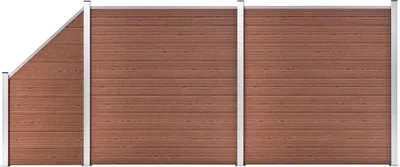 Produktbild von WPC Zaun-Set 2 Quadrate + 1 Schräge 446x186 cm Braun , Drahtzäune Design 2024