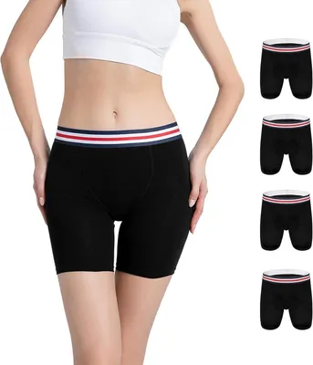 Productafbeelding van Inovra- Boxershorts Dames - Katoenen Ondergoed - Ademend - Tagless - Elastische Tailleband - Lange Pijpen