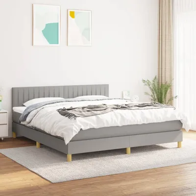 Produktbild von Maison Exclusive - Boxspringbett mit Matratze Hellgrau 180x200 cm Stoff