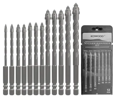 Produktbild von 12-teiliges Set exzentrische Bohrer – Multifunktionssägen mit 4 Schneidkanten, 3-12 mm