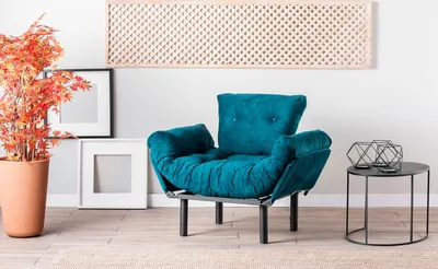 Produktbild von Hanah Home, Nitta Single - Petrol Green, Ohrensessel, Petrolgrün, Polyester, 95 x 85 x 70 x  cm