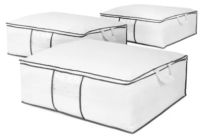Produktbild von Compactor NEOTEX Bettdecken-Aufbewahrungstaschen Set von 3 - Aus 100% Polypropyl