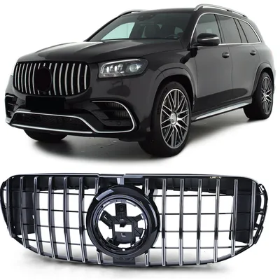 Productafbeelding van Sportgrill, zwart glanzend met chroom, voor Mercedes-Benz GLS X167, modeljaren 2019-2023