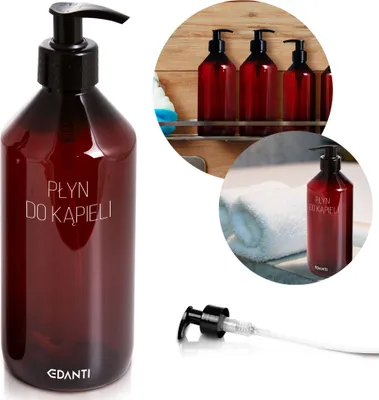 Immagine prodotto di Flacone con dosatore a pompa per bagnoschiuma, 500 ml, riutilizzabile