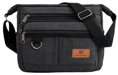 Immagine prodotto di Borsa a tracolla RFID con portabottiglie e scomparto per laptop da 13 pollici, colore nero