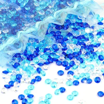 Produktbild von Diamanten Deko 3000 Stück Blau Acryl Kristallsteine mit Organzabeutel 6mm