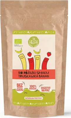 Zdjęcie produktu dla RÓŻDŻKI SMAKU MIX TRUSKAWKA - BANAN (LIOFILIZOWANE OWOCE)(10 x 2 g) 20 g - HELPA