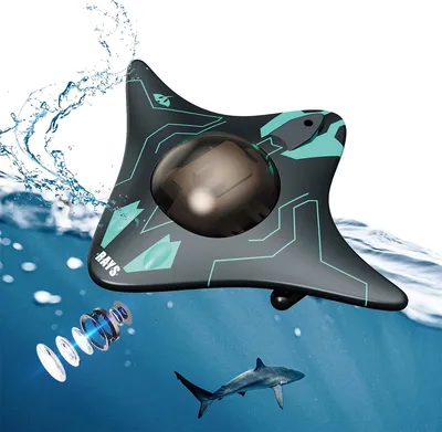 Produktbild von Fernsteuerboot,Drahtlose Verbindung Fernsteuerbares Fotografie-Boot,HD-Kamera,LED-Frontlicht,Doppelpropeller,Gyroskop-Steuerung