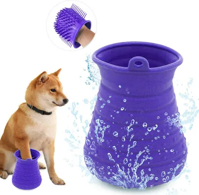 Produktbild von Silikon Hundepfotenreiniger 1 Stück, 2-in-1 Pfotenreinigungsbecher Mit Massagefunktion, Für Hunde Und Katzen