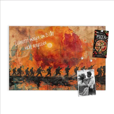 Produktbild von Magnettafel 60x40cm Pinnwand Whiteboard beschreibbar - Marsch im Sonnenuntergang