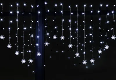 Lichtgordijn Schneeflocken 2x1 m, 8 Modi, USB, warmweiß