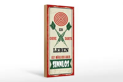 Produktbild von Holzschild  Ein Leben ohne Darts ist möglich aber Sinnlos, 27x10 cm, Holzschilder Spruch Sport Hobby