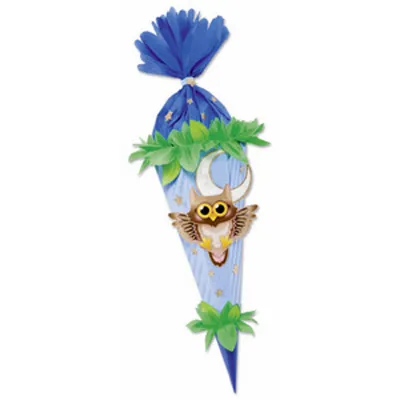 Produktbild von folia Schultüten-Bastelset "Eule" 6-eckig 680 mm