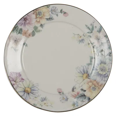 Produktbild von Clayre & Eef Frühstücksteller Ø 20 cm Beige Rosa Porzellan Blumen