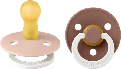 Obrázek produktu pro BIBS Dudlíky z přírodního kaučuku noční Colour 2ks, velikost 2 - Blush / Woodchuck