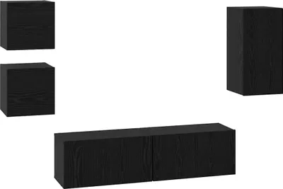 Immagine prodotto di vidaXL Set di mobili per TV 5 pezzi in rovere nero con materiale a base di legno
