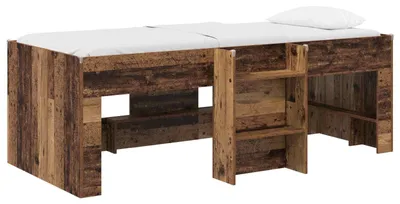 Productafbeelding van vidaXL Kinderbed met hemelbed, gerecycled hout, 90 x 200 cm, houtvezel