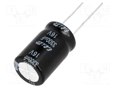 Produktbild von 5x Kondensator: elektrolytisch Ø16x25mm THT 16VDC 3300uF 20% PF1C332MNN1625 Elek