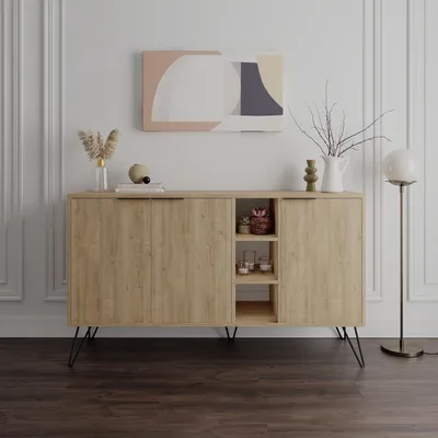 Produktbild von Decortie Clara Sideboard Anrichte Eiche 142x36x83 cm