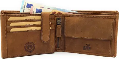 Produktbild von Jockey Club echt Leder Geldbörse Portemonnaie mit RFID Schutz cognac braun