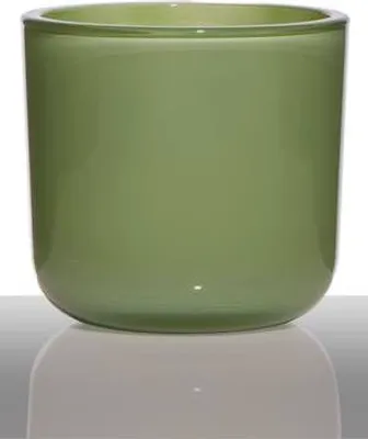 Produktbild von INNA-Glas Votivglas Nick, Zylinder - Rund, grasgrün, 13cm, Ø 14cm - Windlichtglas