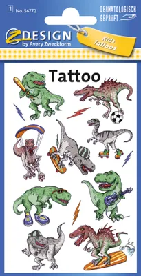 Produktbild von AVERY Zweckform ZDesign Kids Tattoos "Dino" 1 Blatt à 9 Tattoos