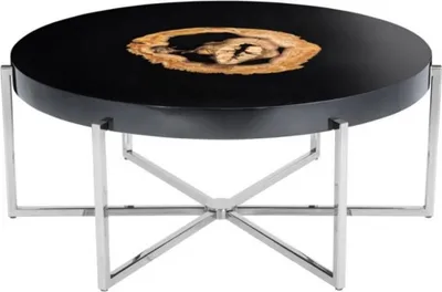 Produktbild von Casa Padrino Luxus Couchtisch Kaffeetisch Hohlstahl Nickel Finish 91 x H 39 cm - Luxus Collection