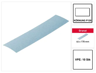 Produktbild von Festool STF 46X178 P120 GR/10 Schleifblatt 46 x 178 mm P120 10 Stk. ( 204278 )