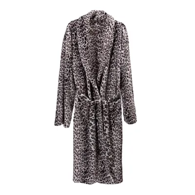 Produktbild von Bademantel Uni Microfaser Saunamantel Morgen Mantel Damen & Herren v. Modelle Farbe: Schneeleopard Größe: L/XL