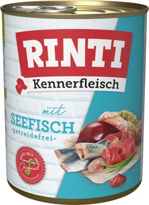 Produktbild von RINTI Kennerfleisch Seefisch, Adult, jede Rasse, Fisch, 800 g, Ohne Soja