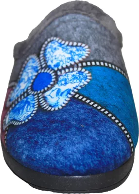 Immagine prodotto di Pantofole da donna Kimberly floreali DF1430 (37 EU) (grigio/viola/blu/argento)