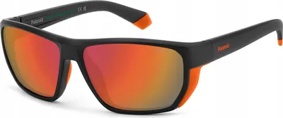 Image de Lunettes de soleil pour homme Polaroid PLD 7057/S Noir mat et orange 60/15/135