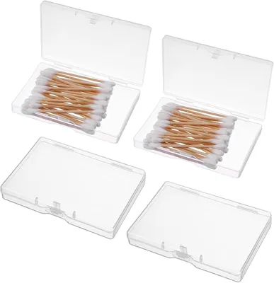 Obrázek produktu pro Malé průhledné úložné boxy, rozměry 10 x 7 x 1,8 cm, 4 kusy, vhodné pro ukládání kreativních a řemeslných materiálů