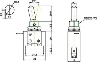 Obrázek produktu pro Spínač ASW-07D, osvětlený, 20A, 12V DC, červený