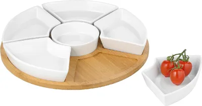 Produktbild von Esmeyer Servierset SUSAN aus Holz/Porzellan 7-teilig