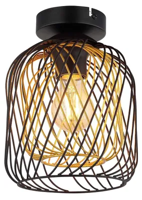 Produktbild von LED Deckenleuchte DICHTI, Metall, Schwarz Gold, E27, 630 lm, Ø 18 cm