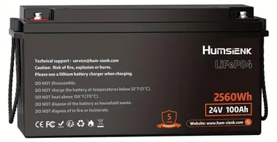 Immagine prodotto di Batteria LiFePO4 - Batteria al litio - Batteria al litio-ferro-fosfato - Batteria al litio - Batteria agli ioni di litio - 24V 100Ah